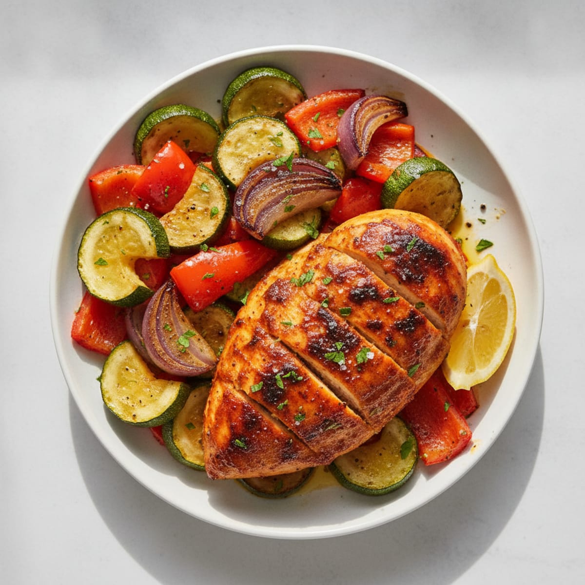 Spicy Harissa Chicken with Roasted Vegetables
