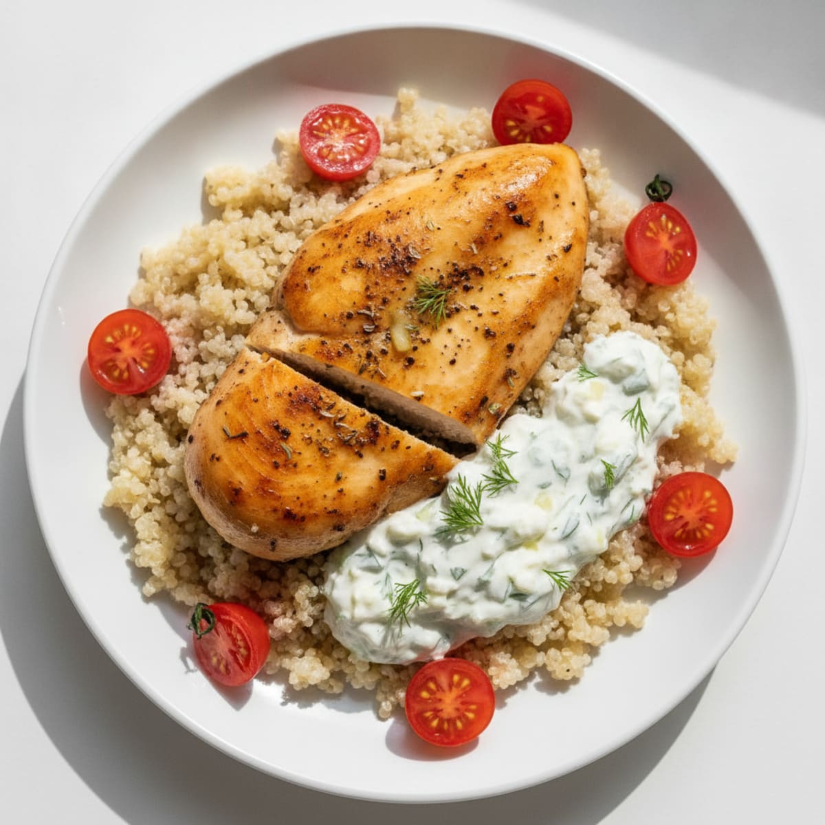Lemon-Herb Chicken with Creamy Tzatziki