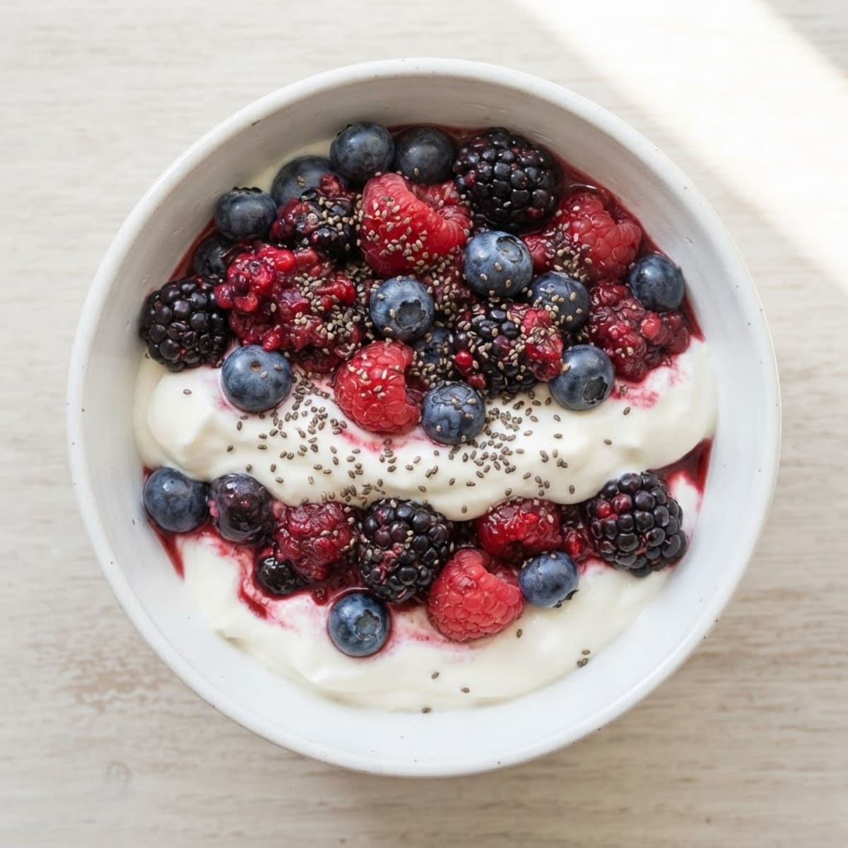 Greek Yogurt Protein Parfait with Mixed Berries