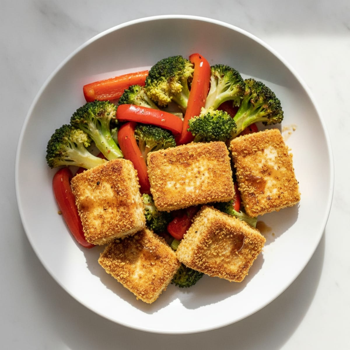 Pan-Seared Tofu with Roasted Vegetables