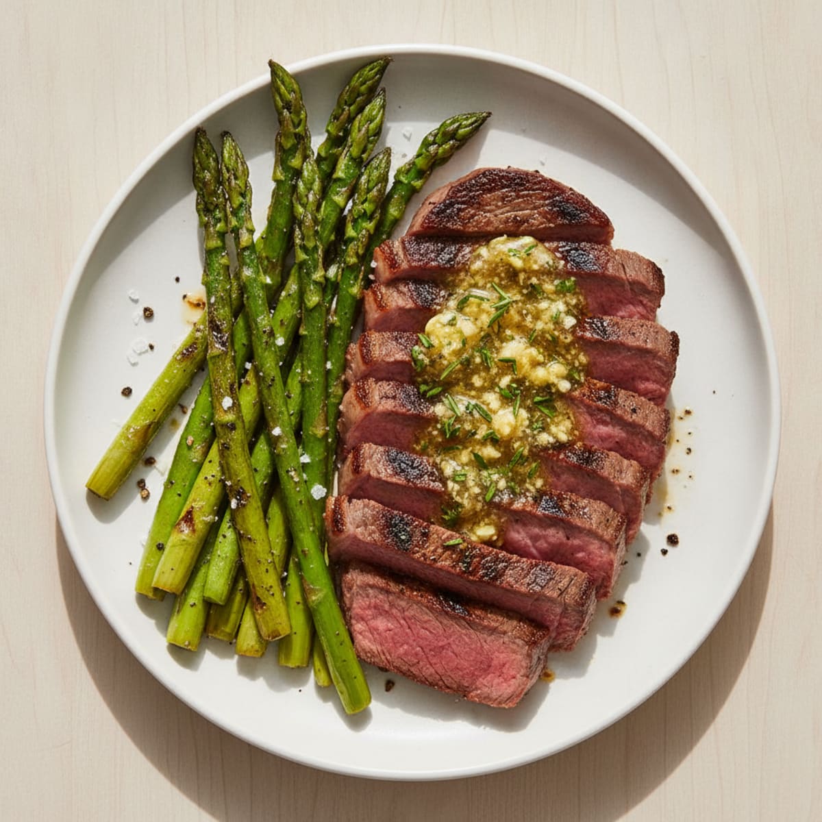Grilled Steak with Herb Butter