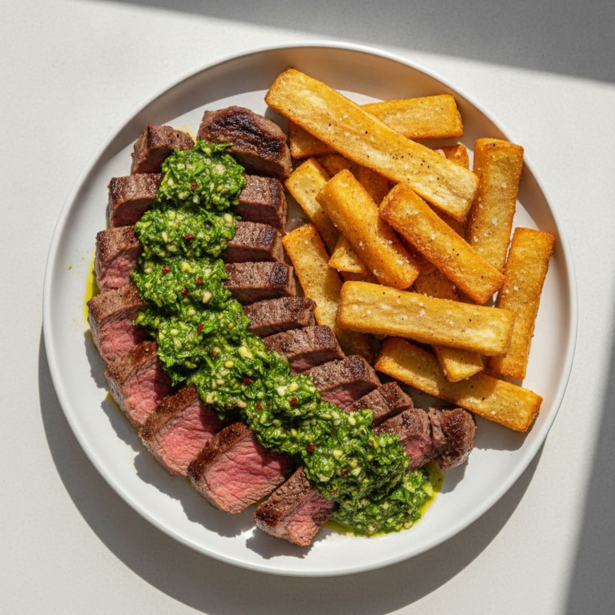 Brazilian Steak with Chimichurri and Yucca Fries