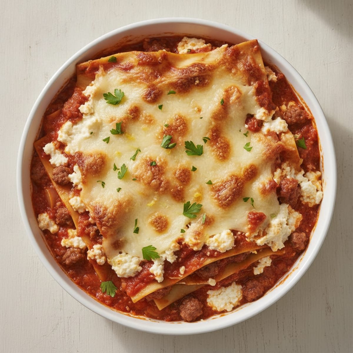 Classic Beef Lasagna with Ricotta