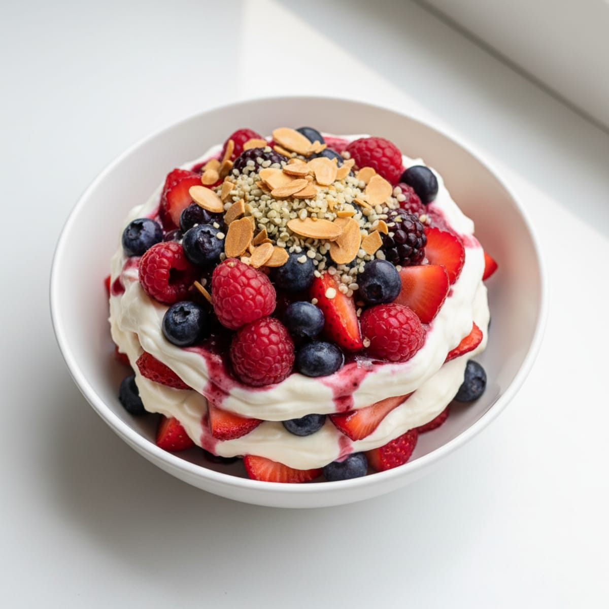 Greek Yogurt Protein Parfait with Mixed Berries