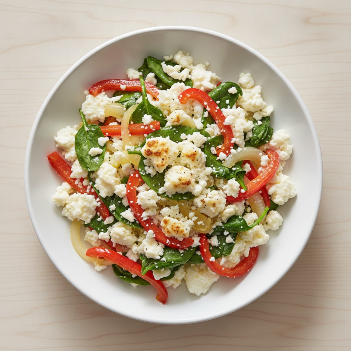 Egg White Veggie Scramble with Feta