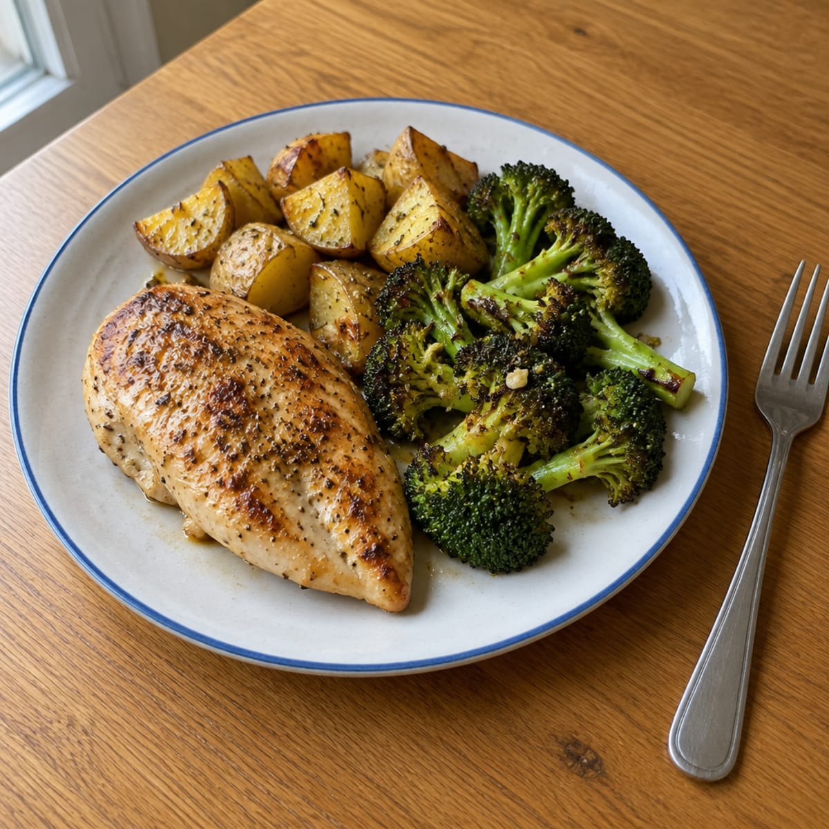 Chicken with lemon roasted vegetables