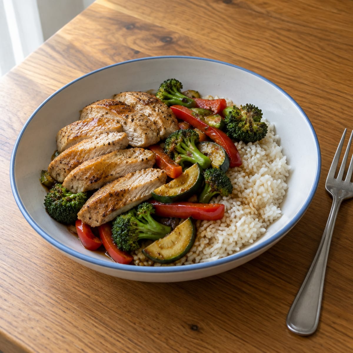 Chicken and vegetable grain bowl