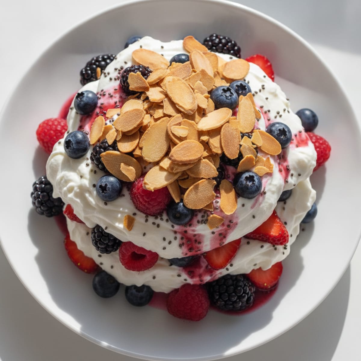 Greek Yogurt Protein Mousse with Mixed Berries