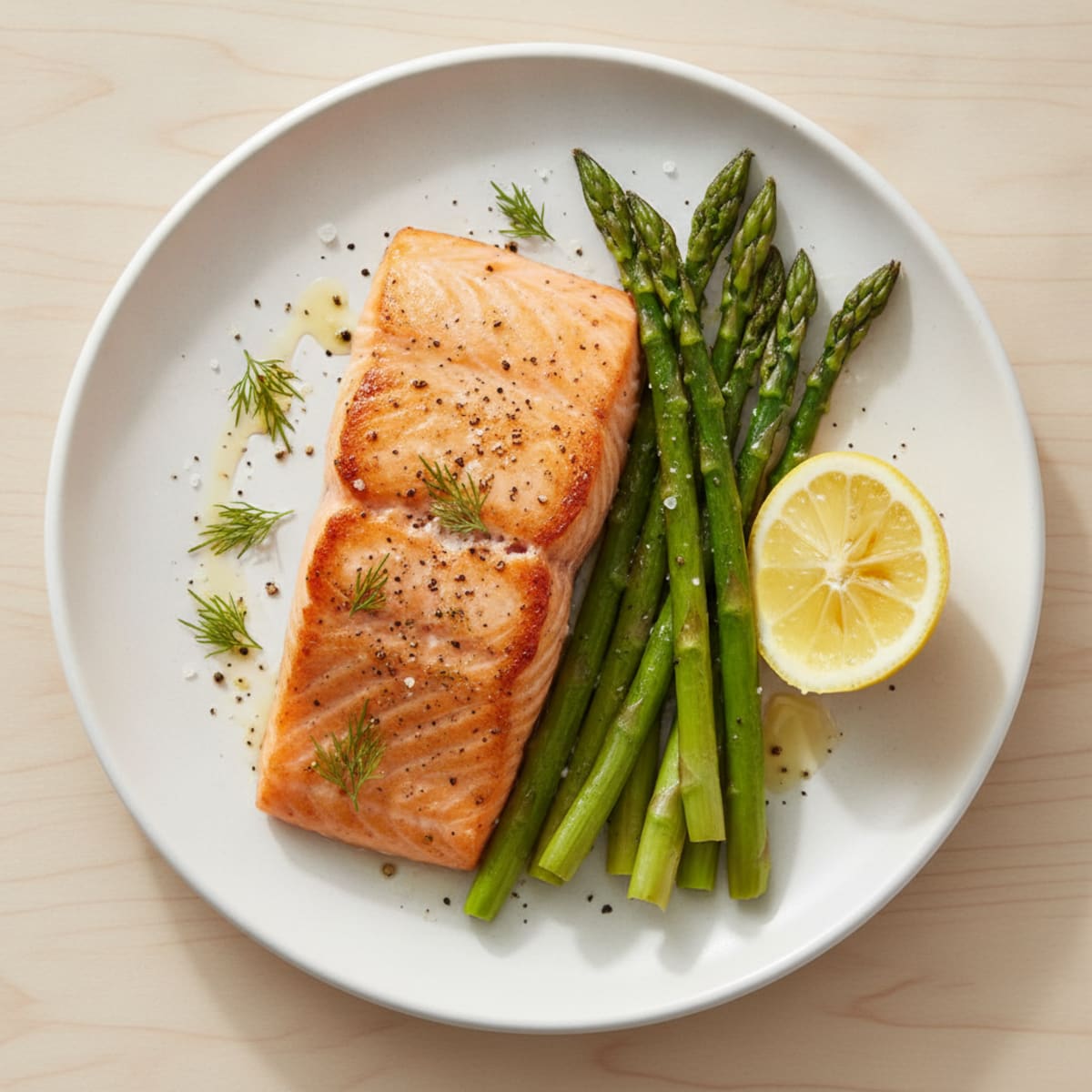 Pan-Seared Salmon with Roasted Asparagus