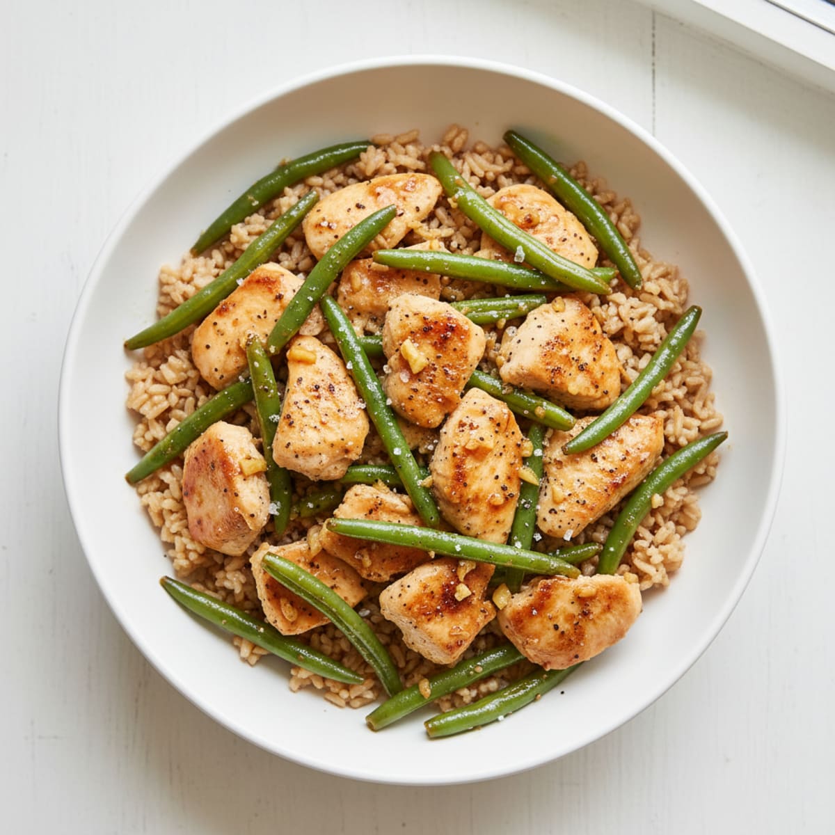 Chicken and Green Bean Rice Bowl