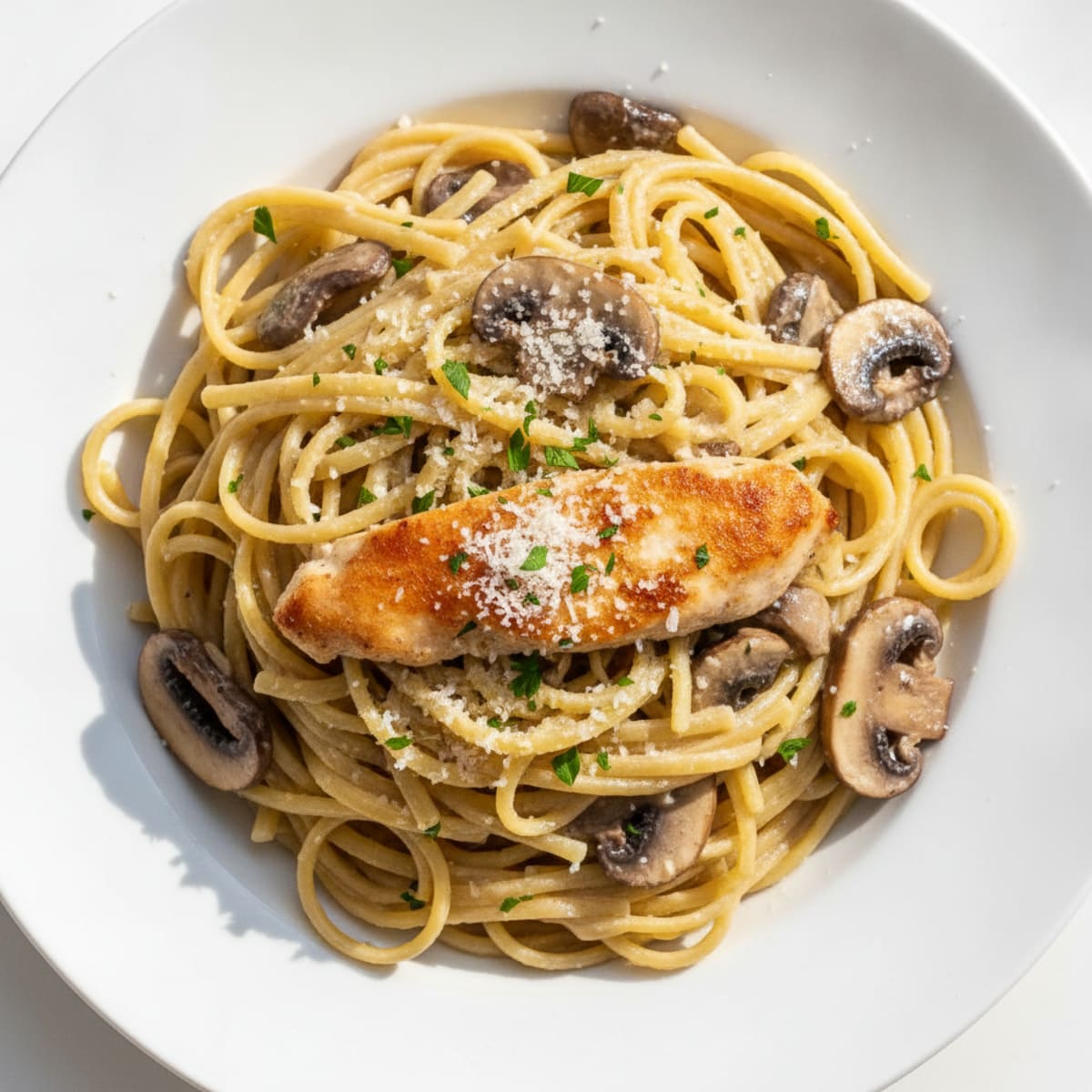 Truffle Mushroom Linguine with Parmesan