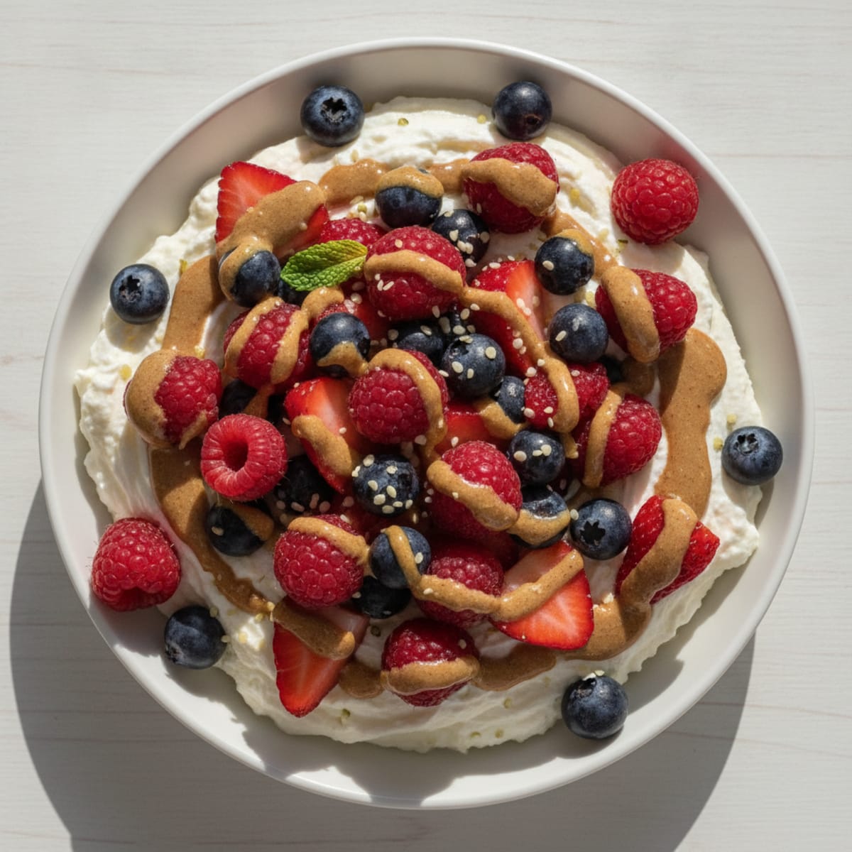 Silky Greek Yogurt Protein Mousse with Mixed Berries