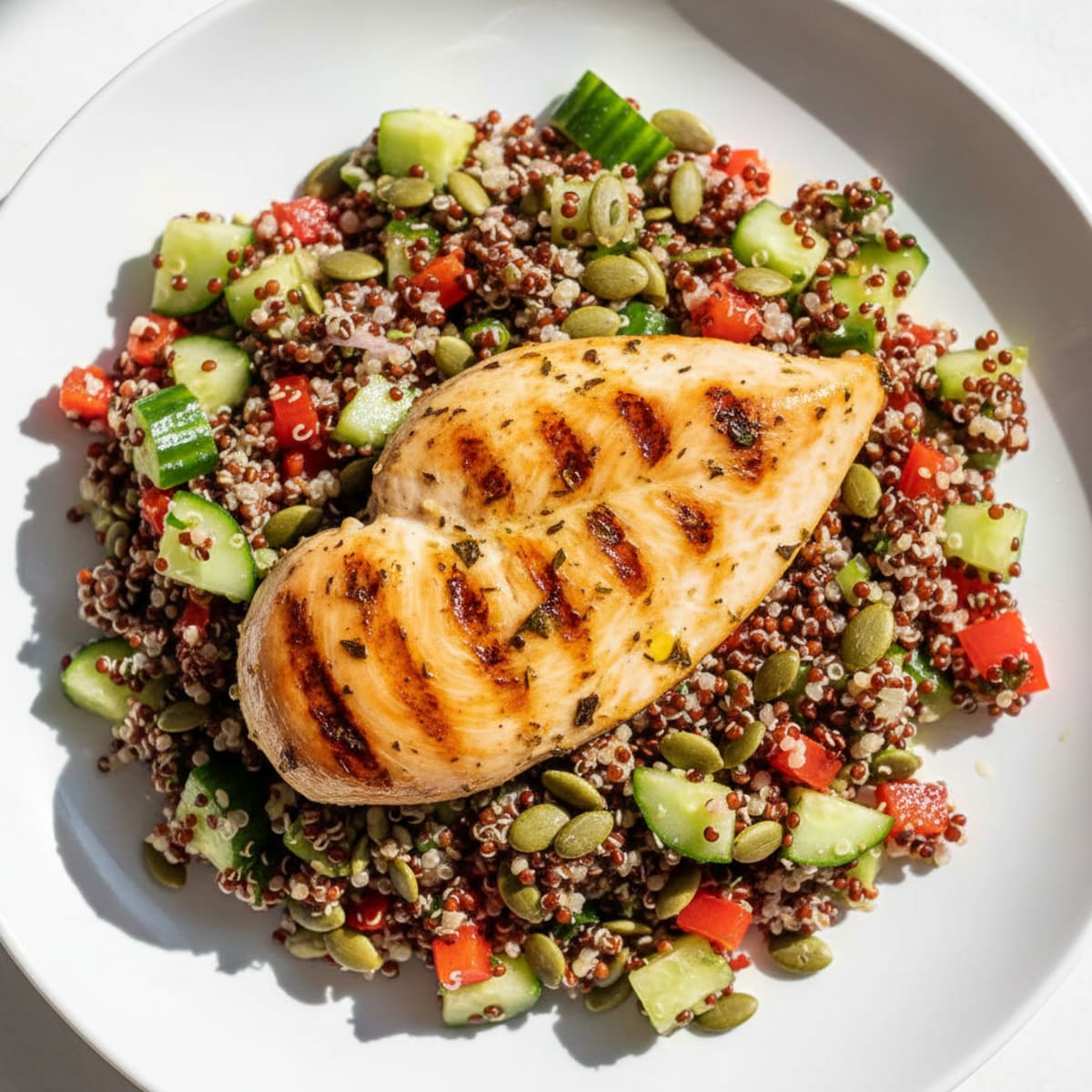 Grilled Chicken Breast with Crunchy Quinoa Salad