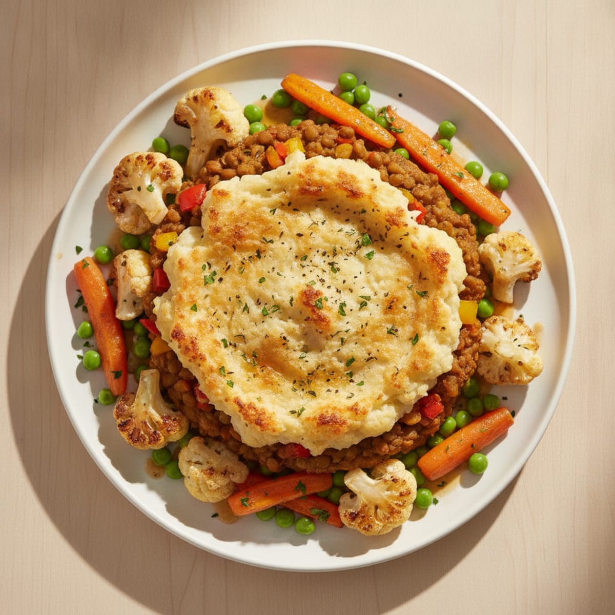 Lentil Shepherd's Pie with Roasted Vegetables