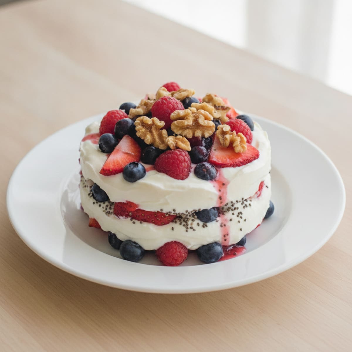 Greek Yogurt Protein Parfait with Mixed Berries