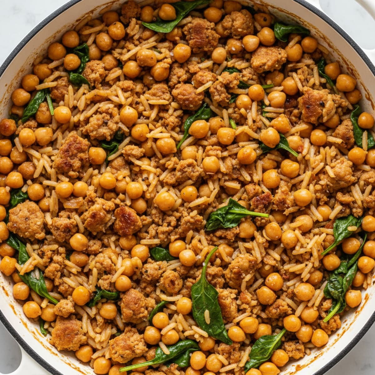 Ground Turkey & Chickpea Rice Skillet