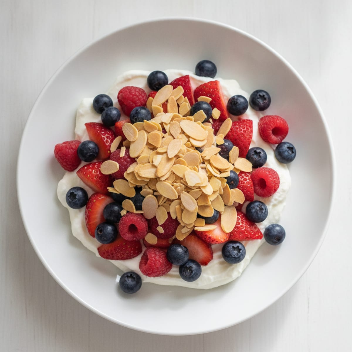 Greek Yogurt Protein Parfait with Mixed Berries and Almonds