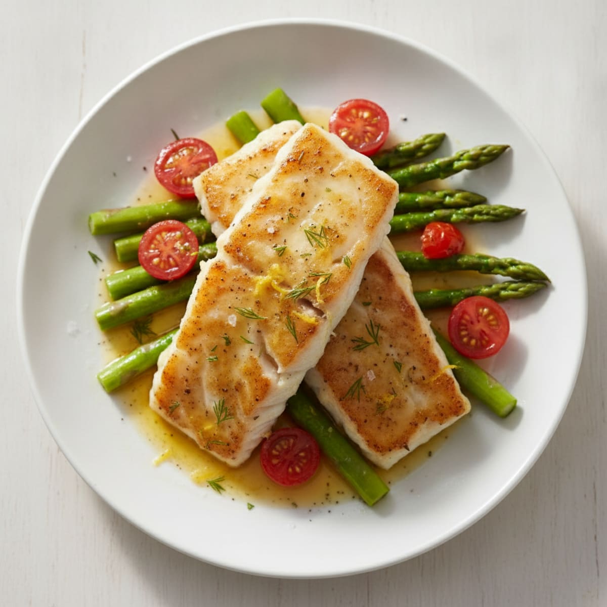 Pan-Seared Cod with Lemon-Dill Sauce