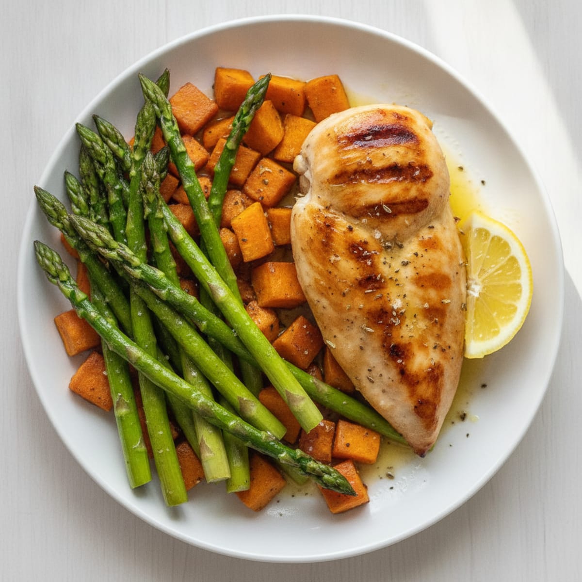 Pan-Seared Chicken with Roasted Asparagus