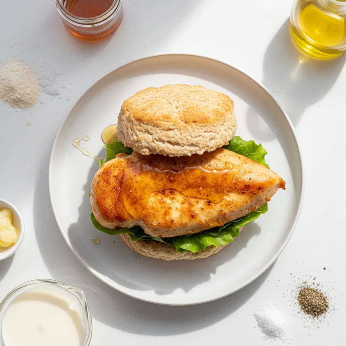 Honey Chicken Biscuit Sandwich
