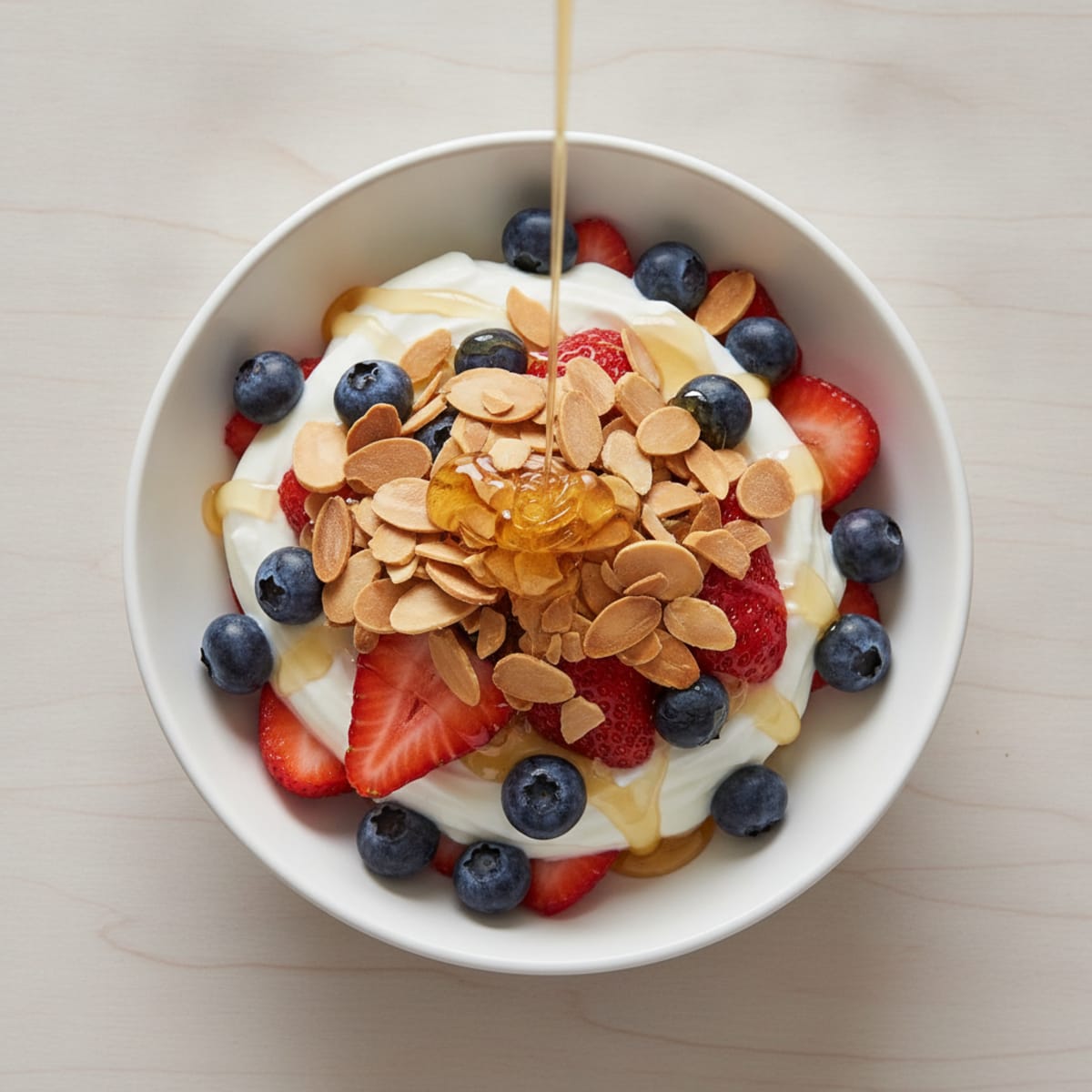 Creamy Greek Yogurt Parfait with Fresh Berries and Almonds