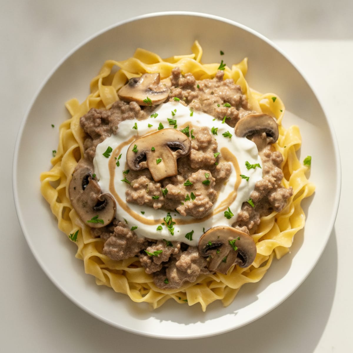 Beef Stroganoff with Egg Noodles