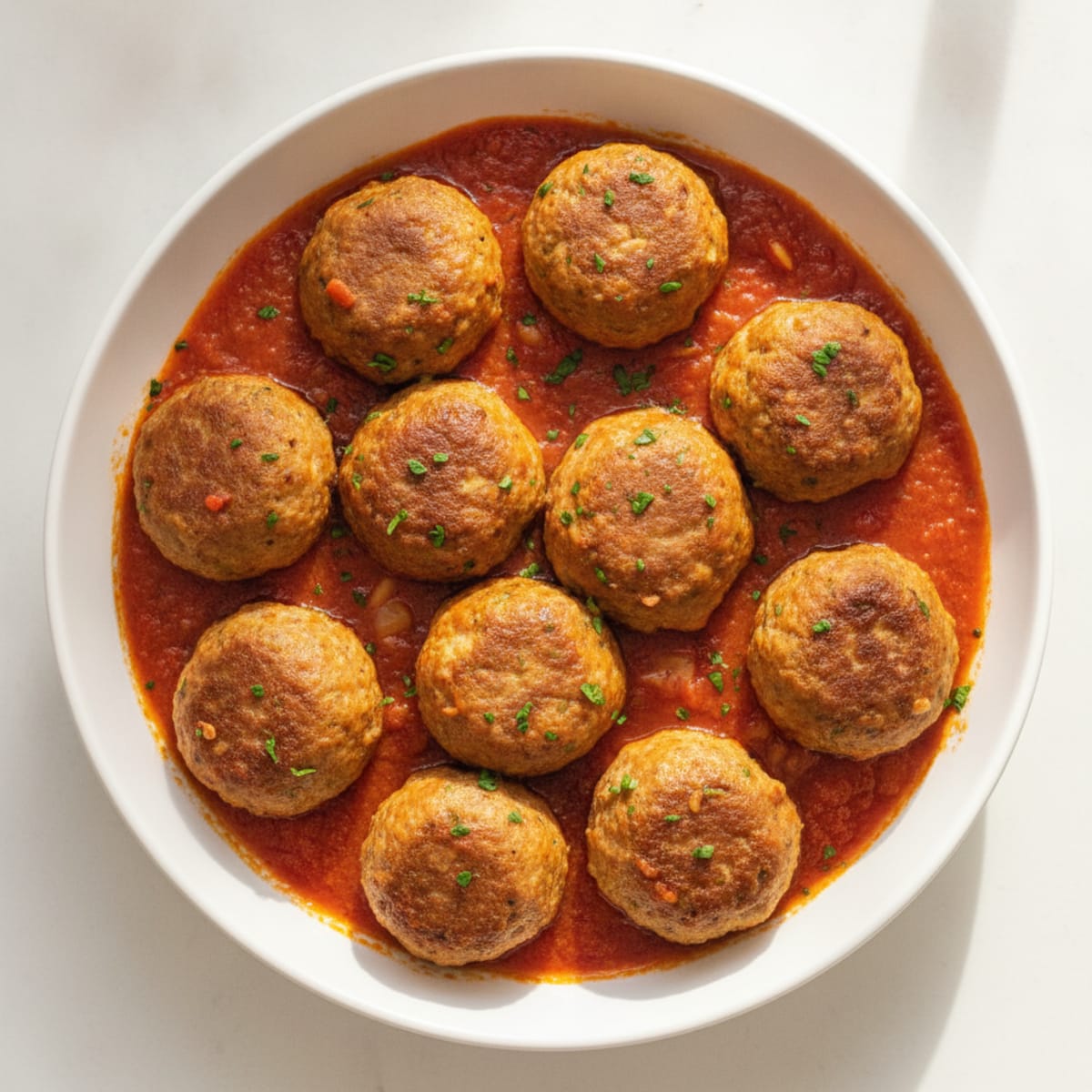 Baked Turkey Meatballs with Marinara