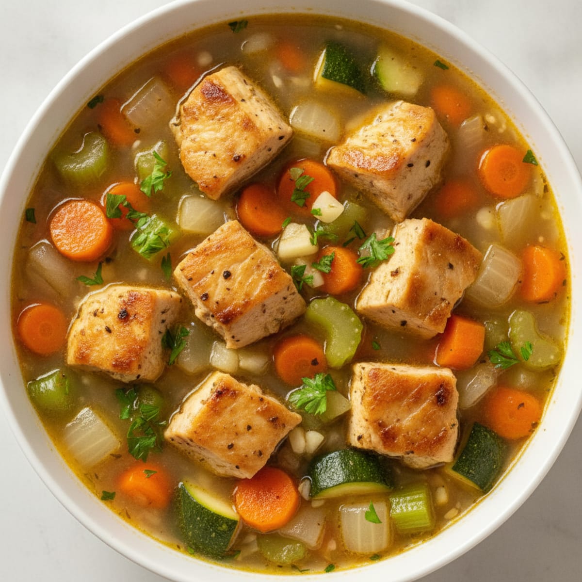 Diced Chicken and Vegetable Soup