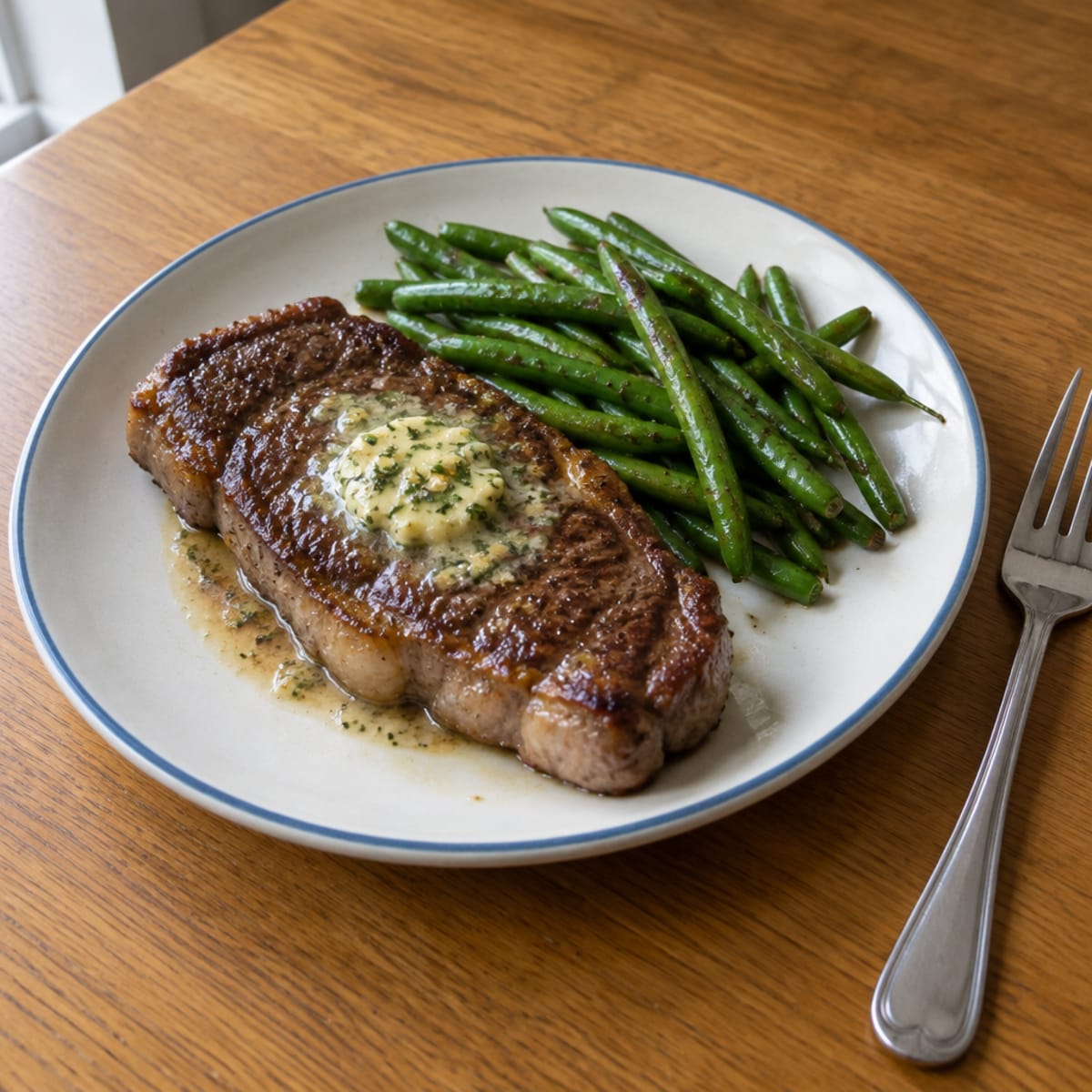 Pan-seared wagyu with garlic butter