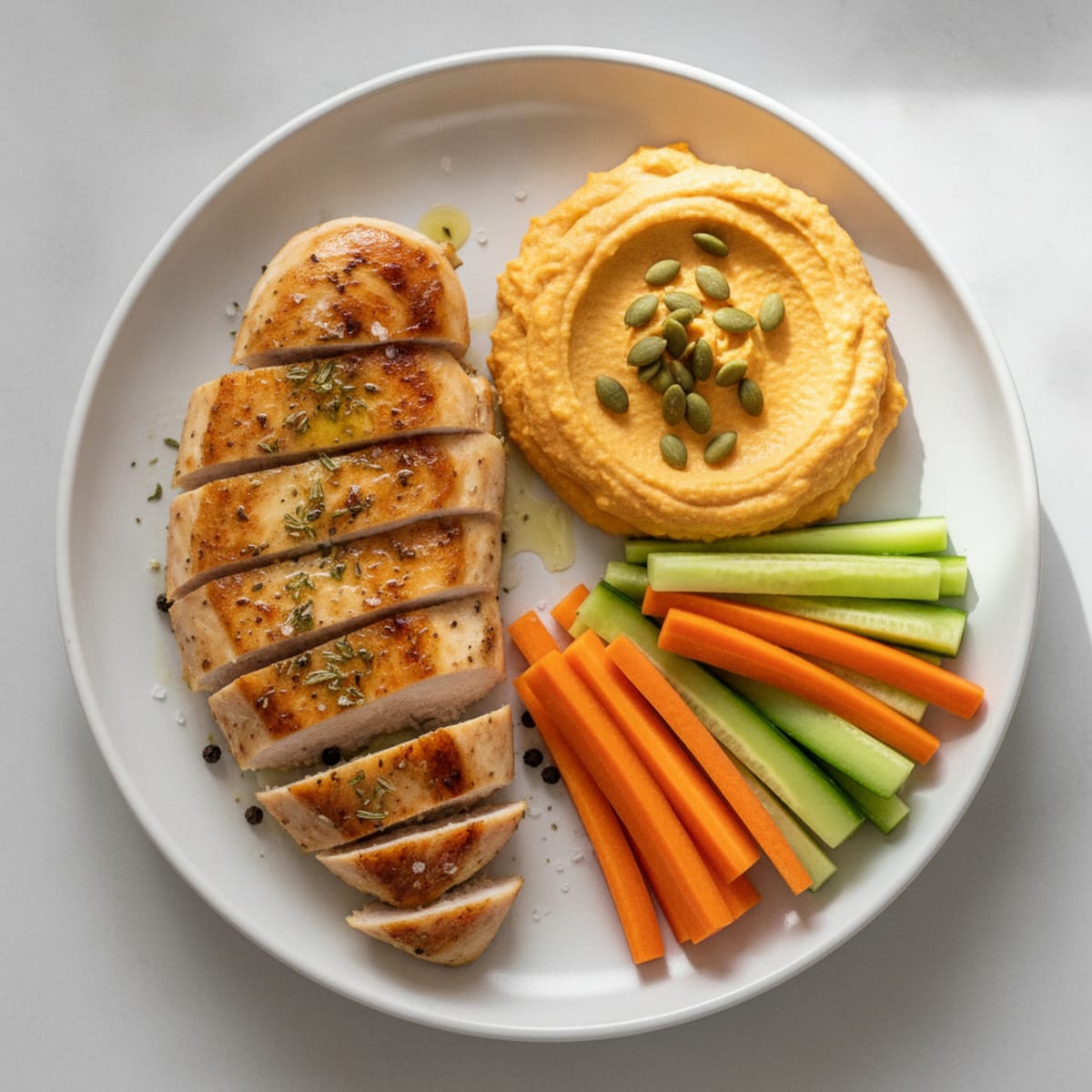 Chicken and Carrot Hummus Power Platter