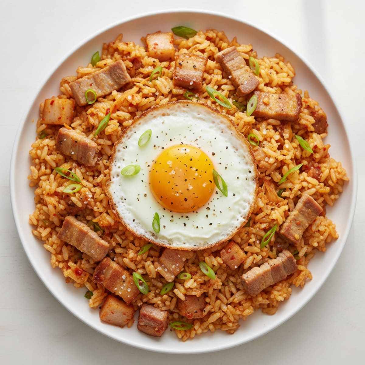 Kimchi Fried Rice with Pork Belly