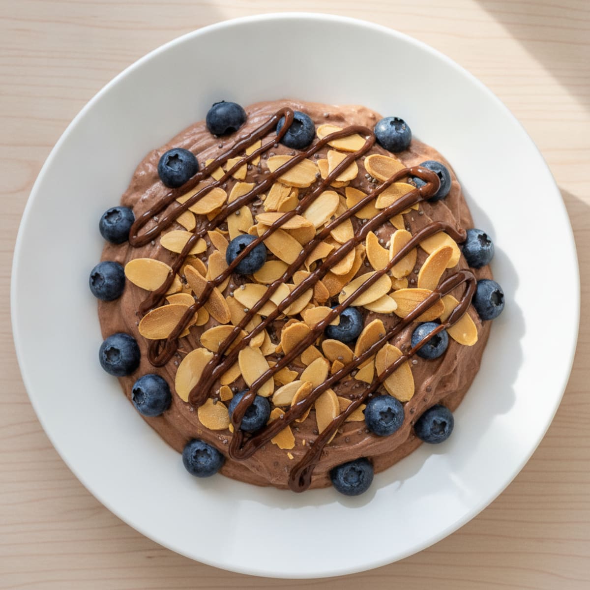 Chocolate Protein Greek Yogurt Parfait with Almonds
