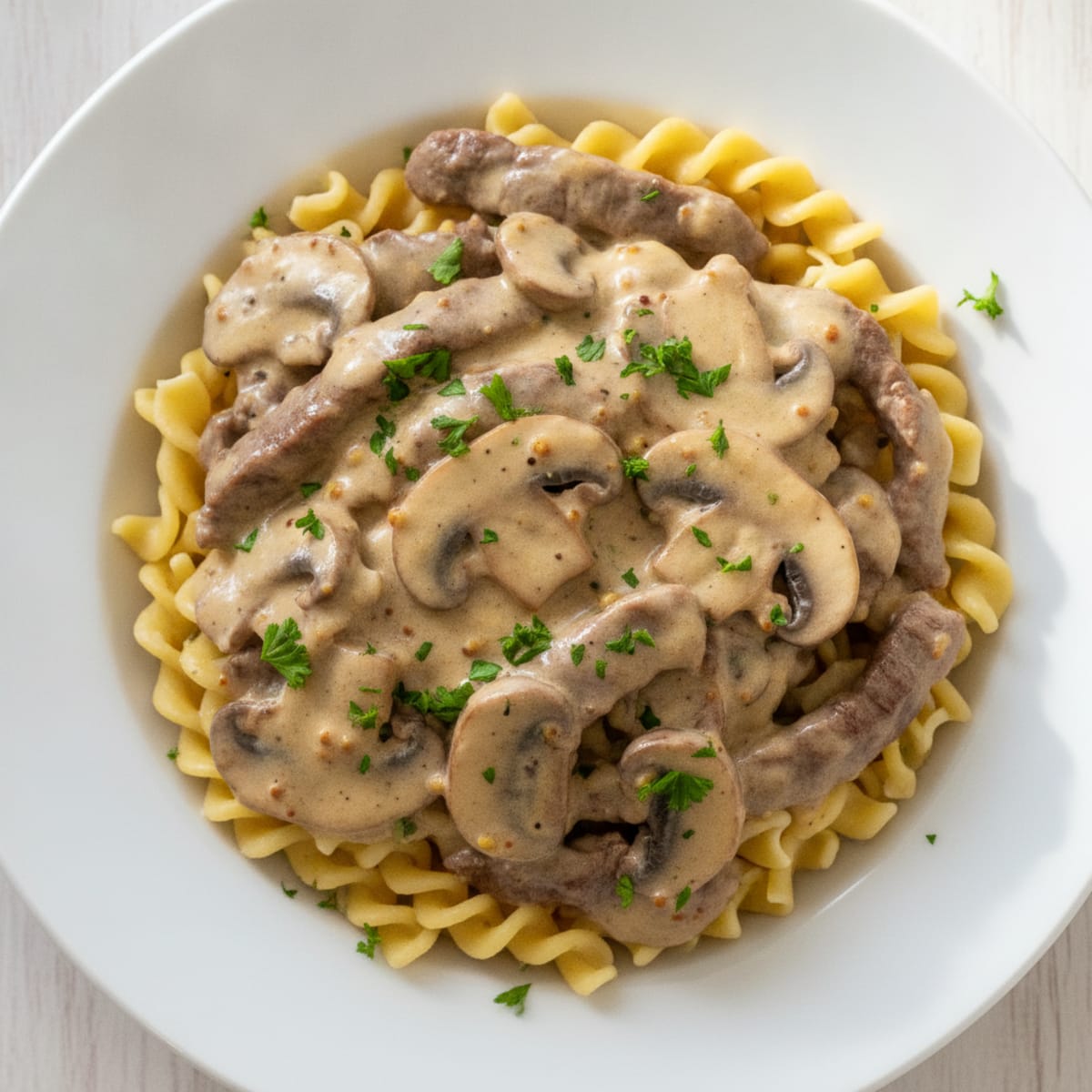 Classic Beef Stroganoff with Egg Noodles