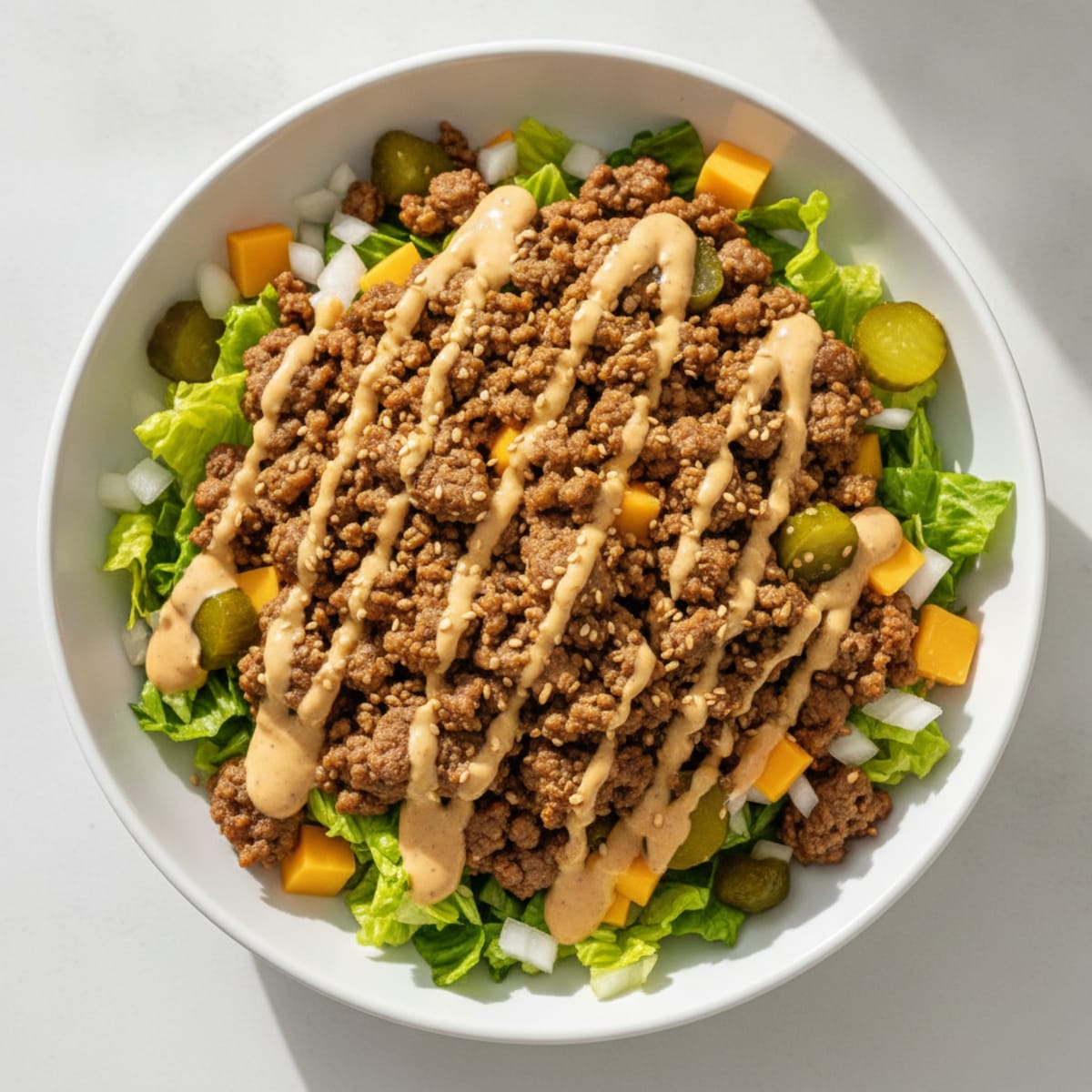 Big Mac Inspired Protein Bowl