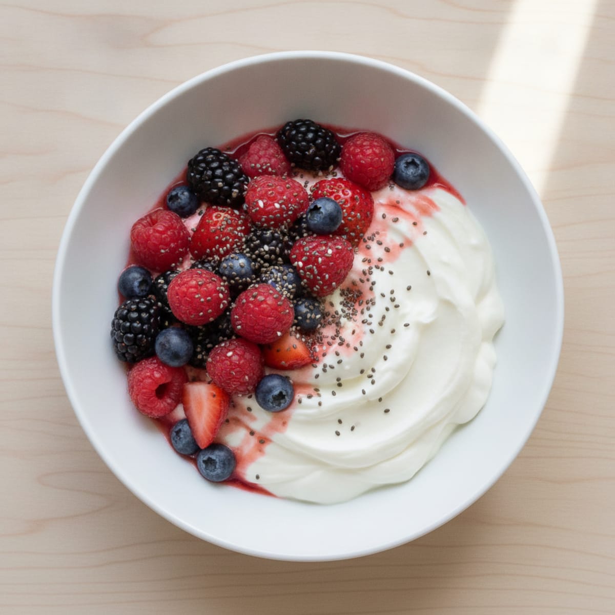 Silky Greek Yogurt Protein Pudding with Mixed Berries