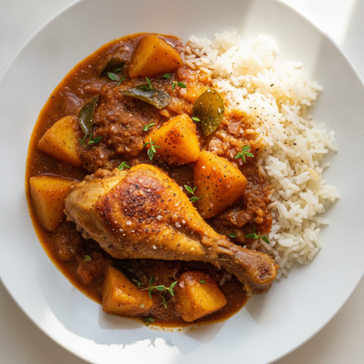 Masala Chicken Leg Curry with Potatoes