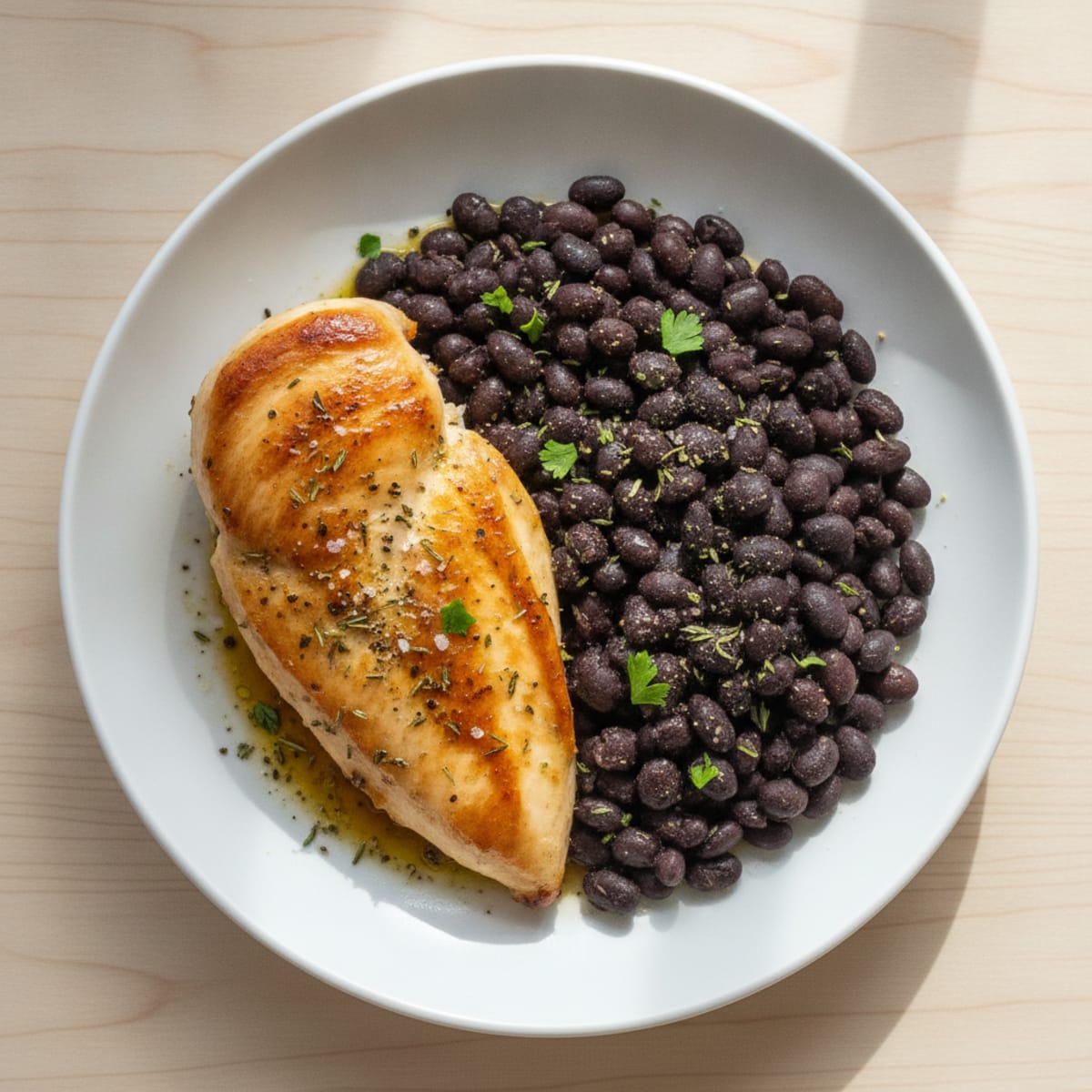 Pan-Seared Chicken and Black Beans
