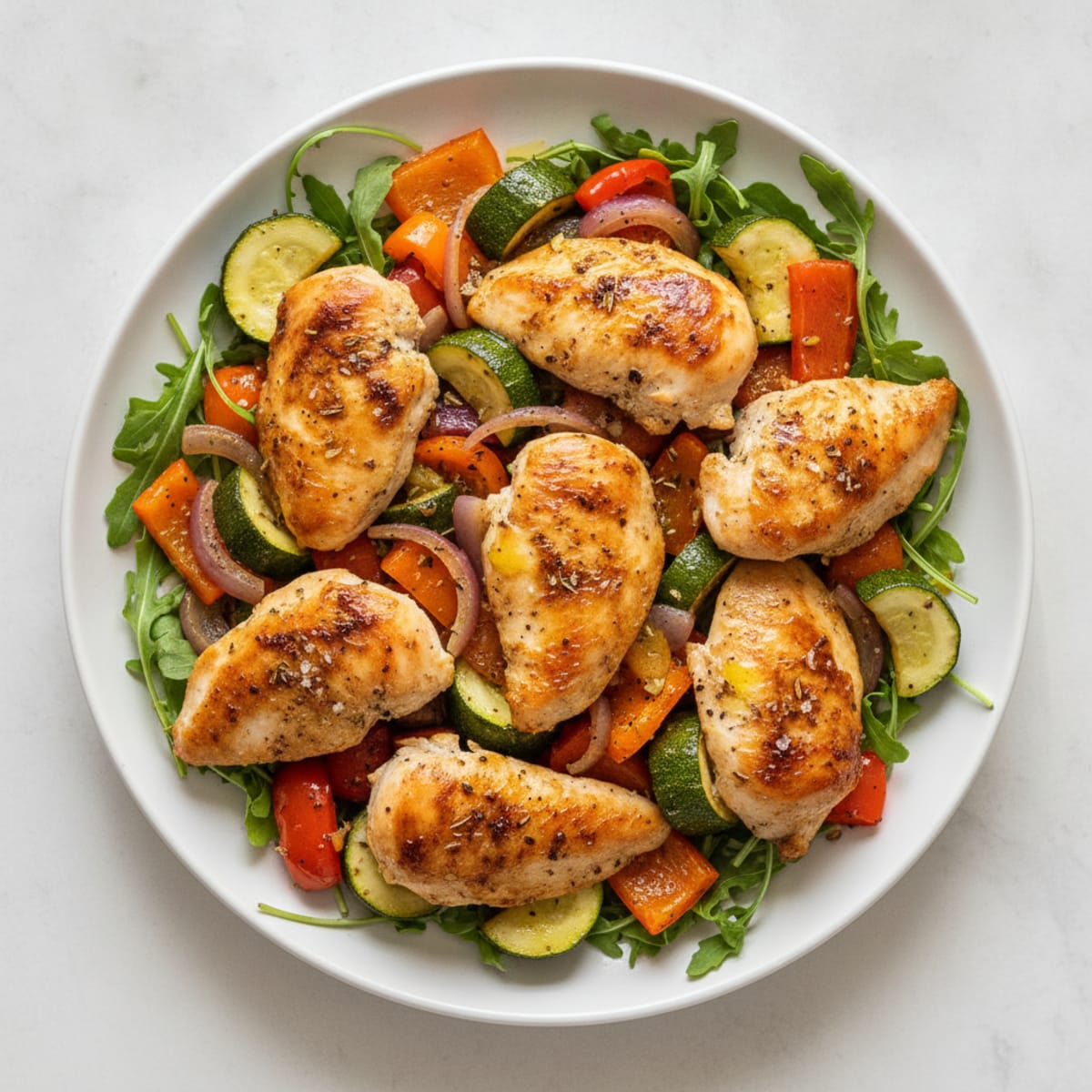 Sheet Pan Roasted Chicken and Mediterranean Vegetables