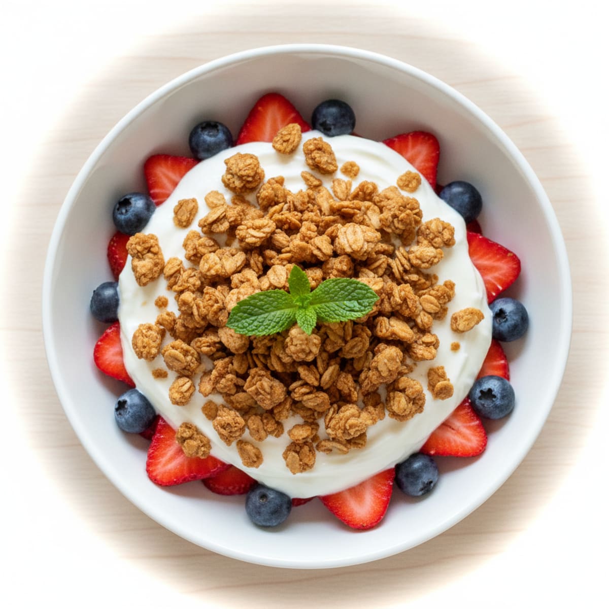Greek Yogurt Parfait with Mixed Berries and Protein Granola