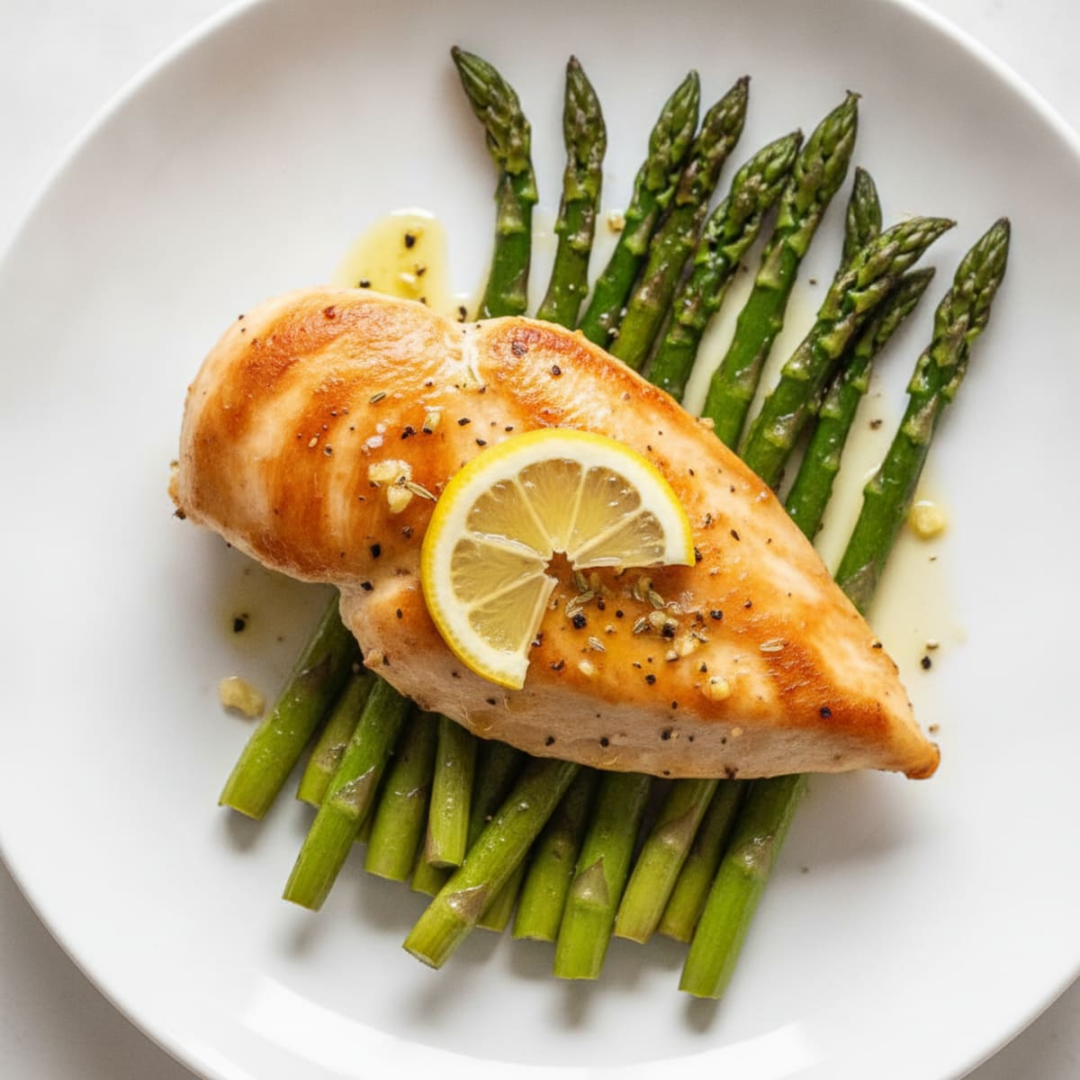 Pan-Seared Chicken with Roasted Asparagus