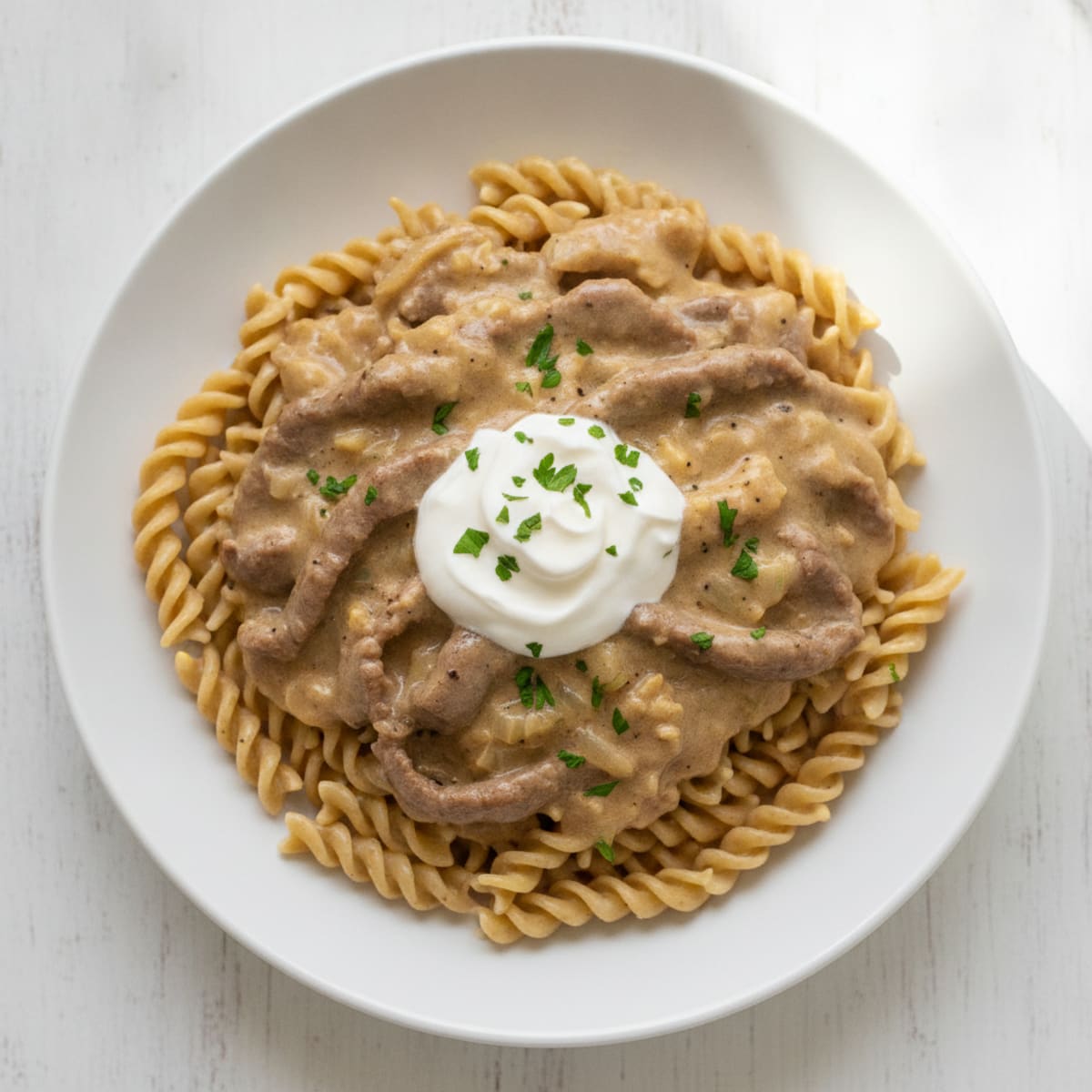 Sirloin Steak Stroganoff with Sour Cream
