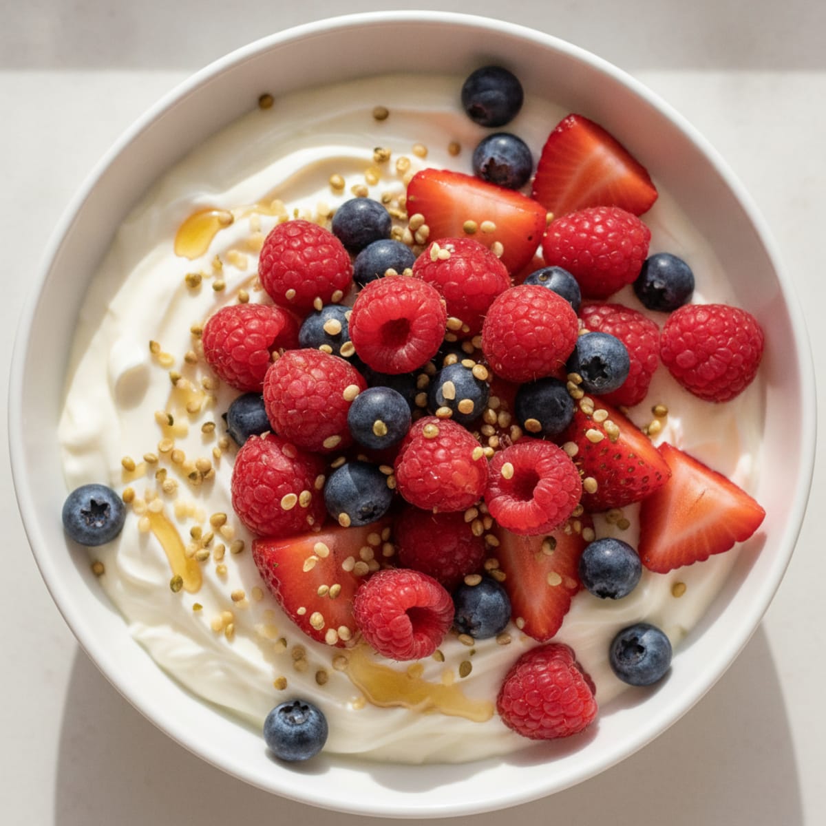 Silky Vanilla Protein Yogurt with Mixed Berries