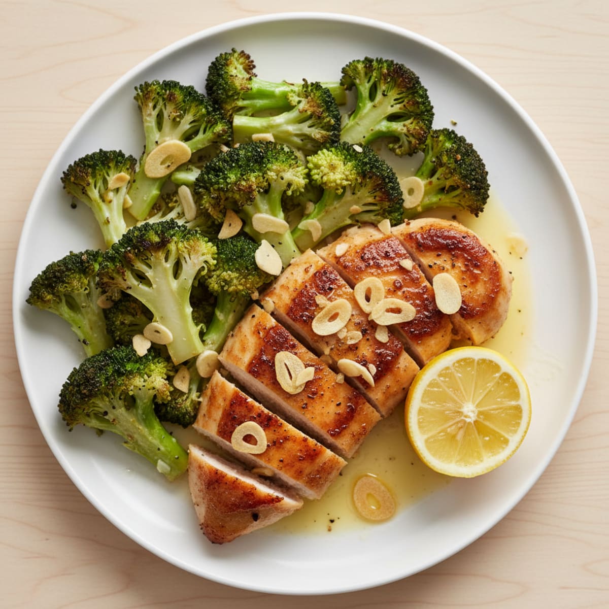 Pan-Seared Chicken Breast with Roasted Broccoli