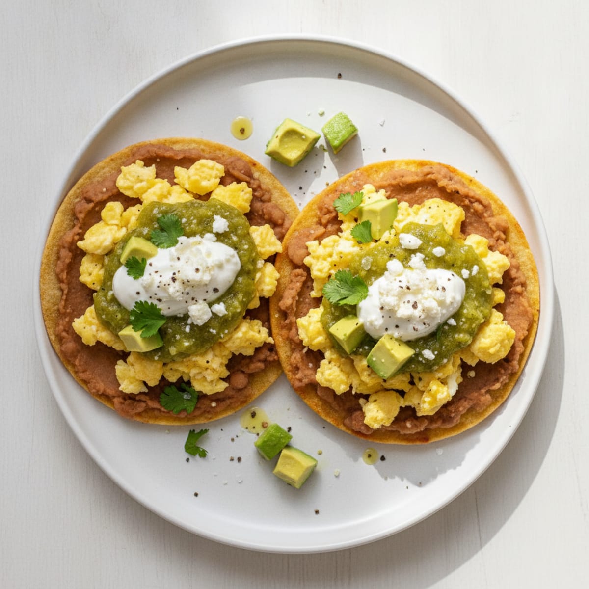 Refried Bean Breakfast Tostadas