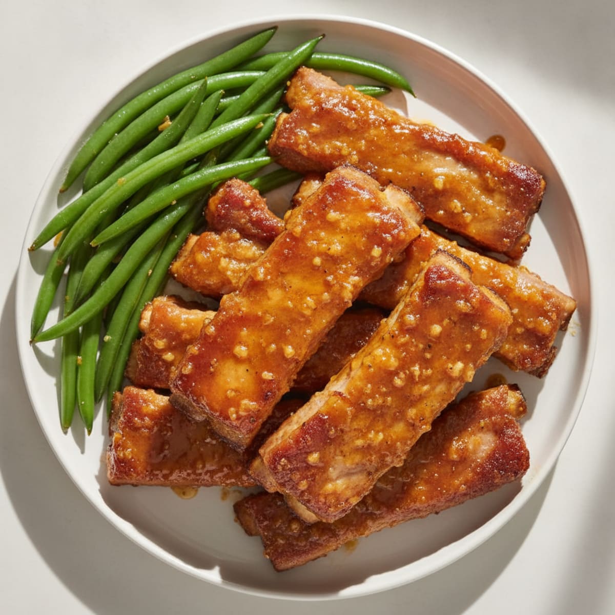 Slow-Cooked Boneless Pork Ribs with Clean BBQ Glaze