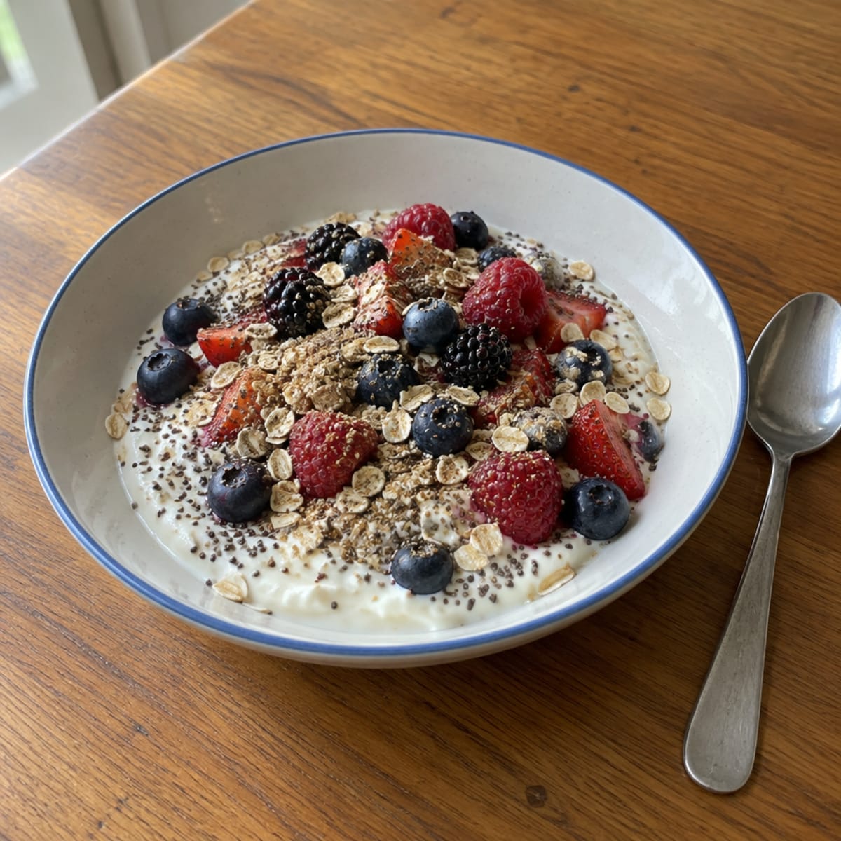 Berry protein yogurt bowl