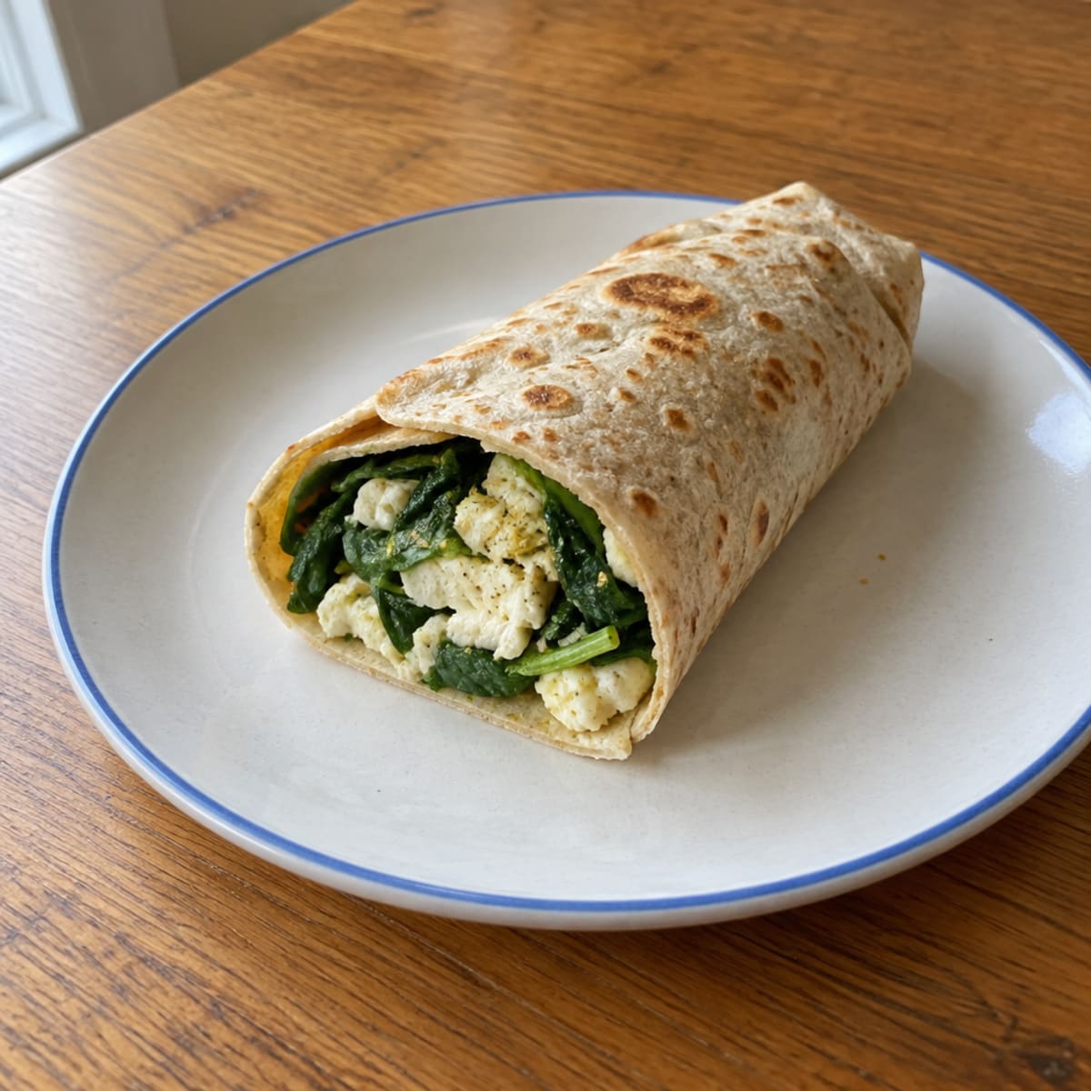 Dairy-free pesto and spinach wrap