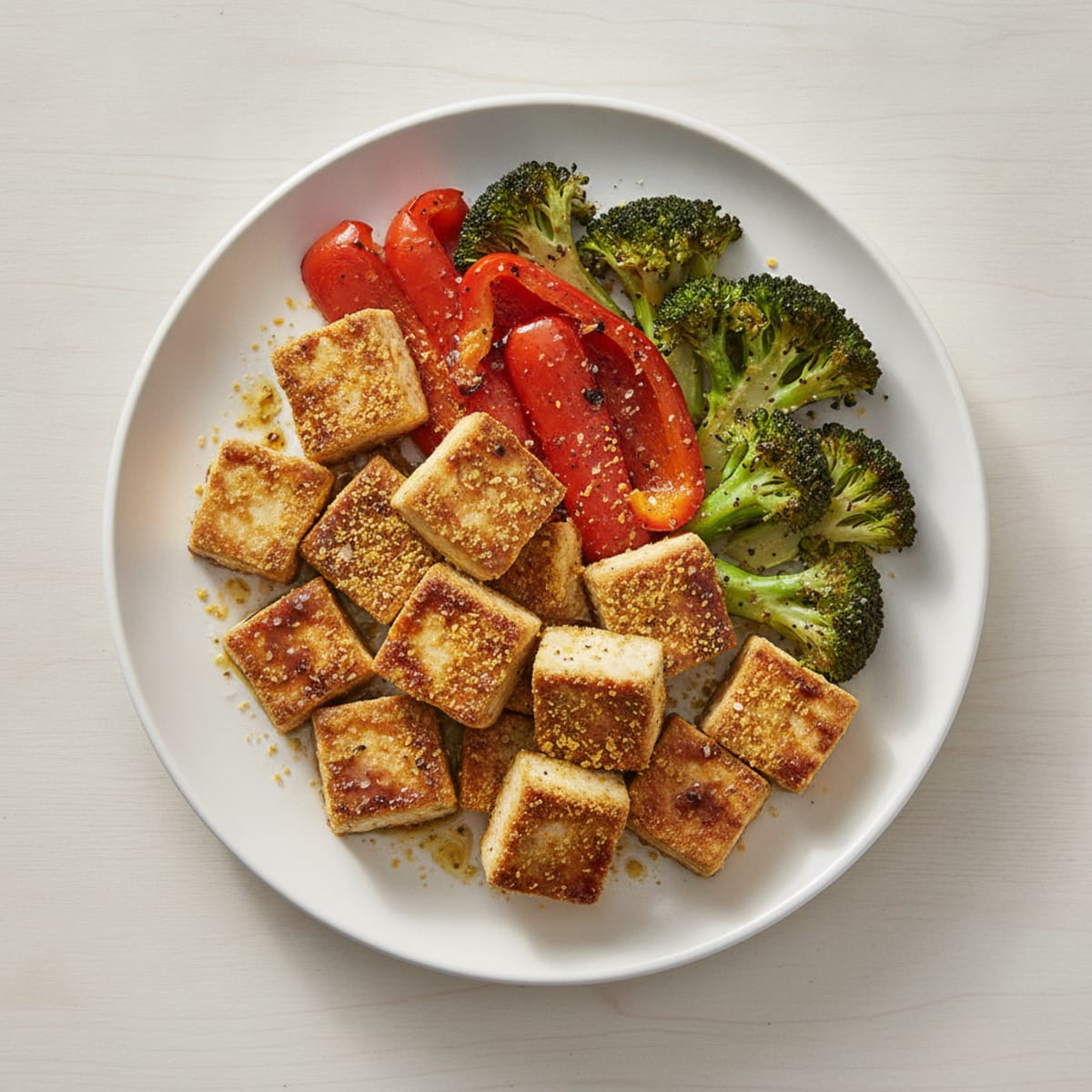 Pan-Seared Tofu with Roasted Vegetables