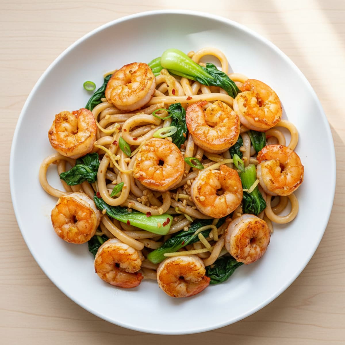 Garlic Prawns with Udon Noodles