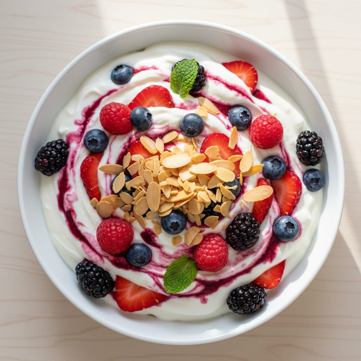 Greek Yogurt Protein Parfait with Mixed Berries
